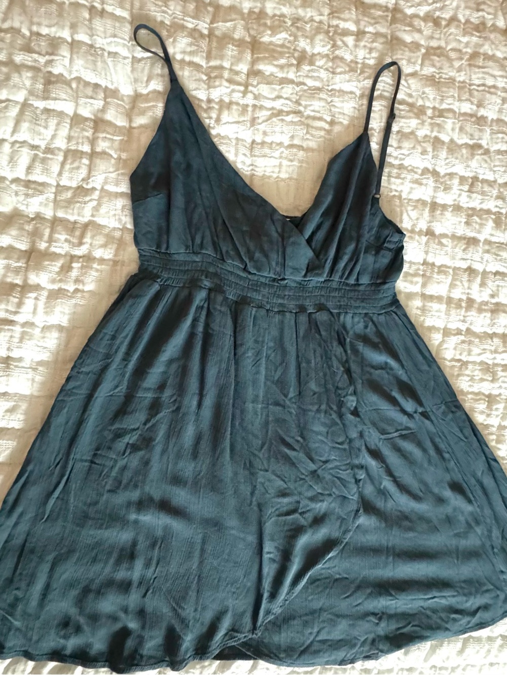 O'Neill slate grey V-Neck Spaghetti Strap Mini Dress
